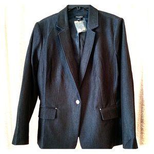 Dark jean color fitted blazer size 16